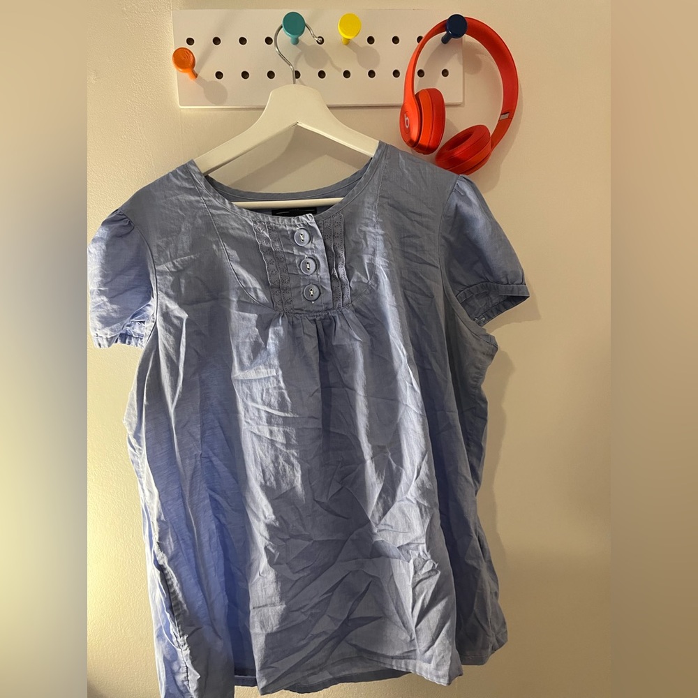 GAP Blue Babydoll Top from 2008 100% Cotton XL Twee